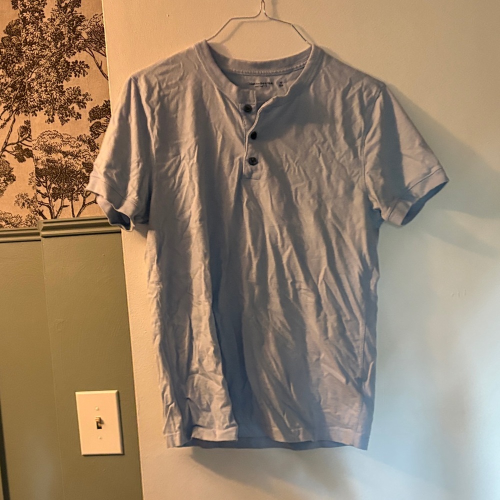 Abercrombie & Fitch Sky Blue Short Sleeve Henley